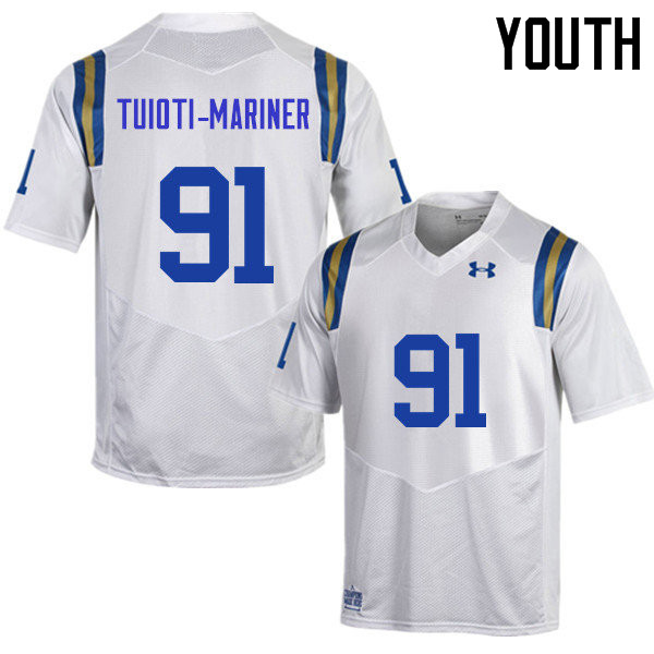 Youth #91 Jacob Tuioti-Mariner UCLA Bruins Under Armour College Football Jerseys Sale-White - Click Image to Close